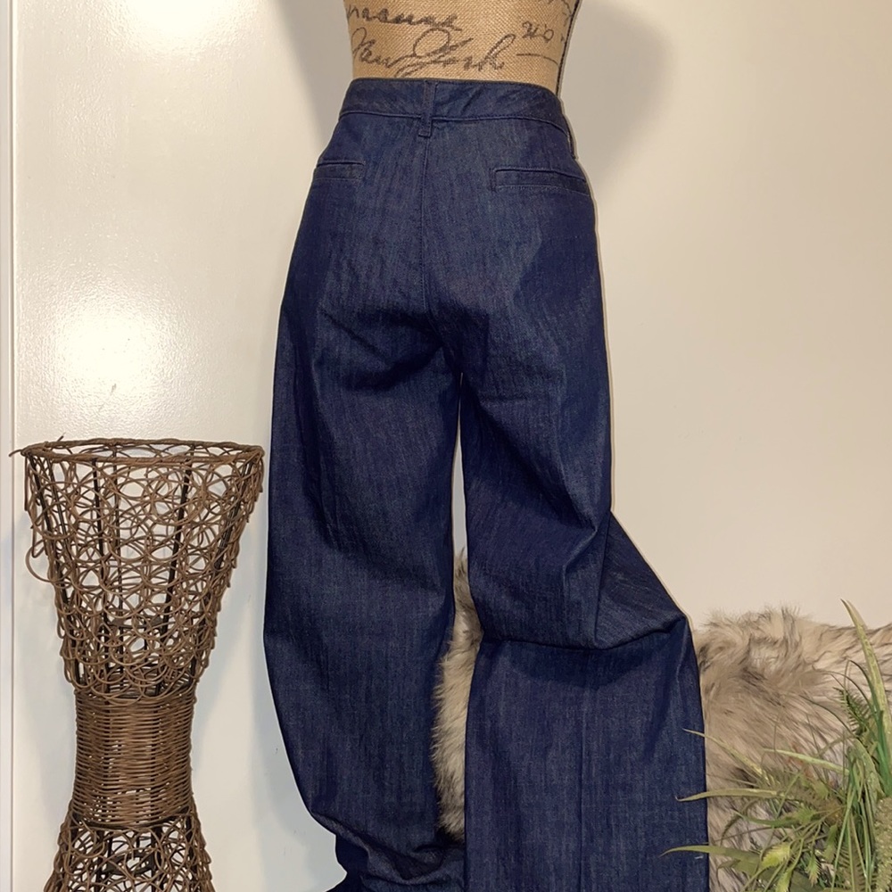 🔵🎉HP “NWT” TALL GIRLS DREAM FLARE LEG BANANA REPUBLIC DARK WASH TROUSERS - Picture 10 of 15
